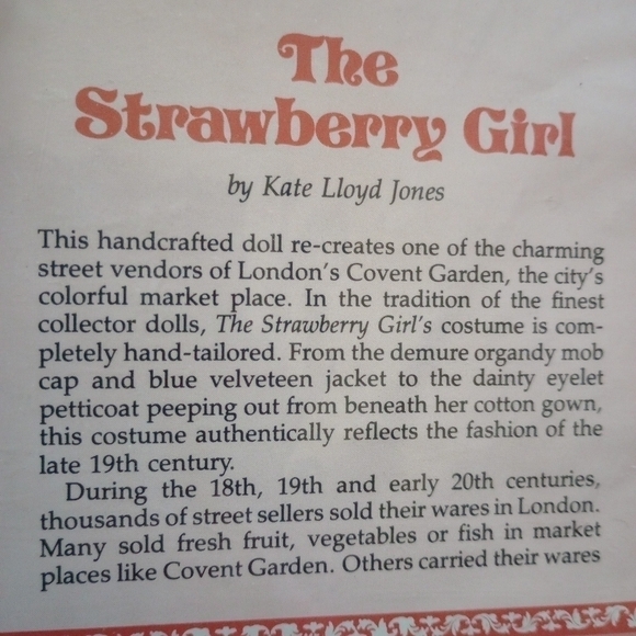 VINTAGE Porcelain Franklin heirloomThe Strawberry Girl. COA by Kate Lloyd Jones - Picture 4 of 9